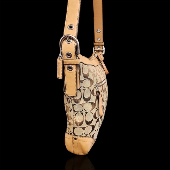 Coach Women's Brown Signature - Adjustable Strap Crossbody Handbag - Picture 9 of 14